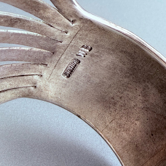 Native American Navajo Wilbert Benally BIG Sterling Silver 8 Rail Cuff Bracelet - Picture 7 of 12